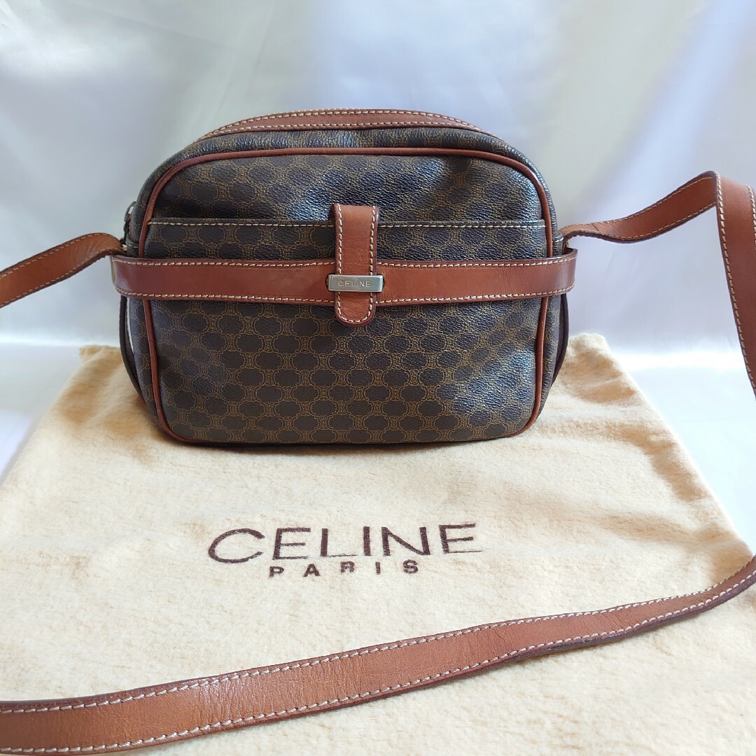 CELINE マカダム柄 ショルダーバッグ