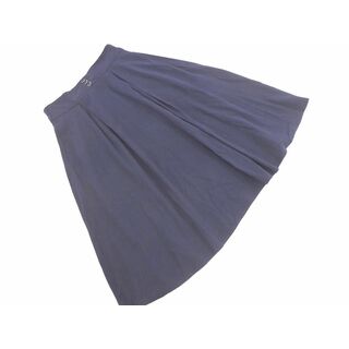 グローブ(grove)のgrove グローブ タック ロング スカート sizeL/紺 ■■ レディース(ロングスカート)