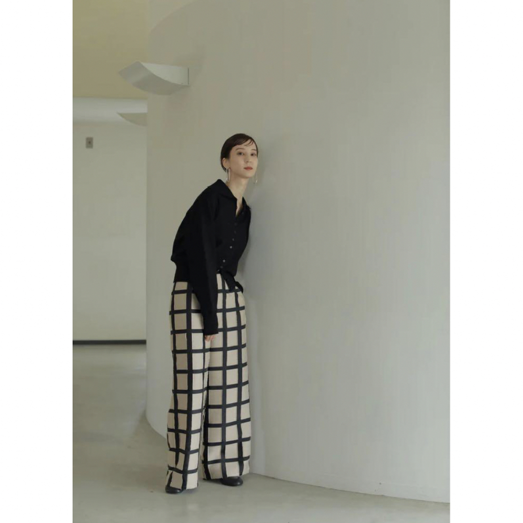 louren geometric jacquard widepants