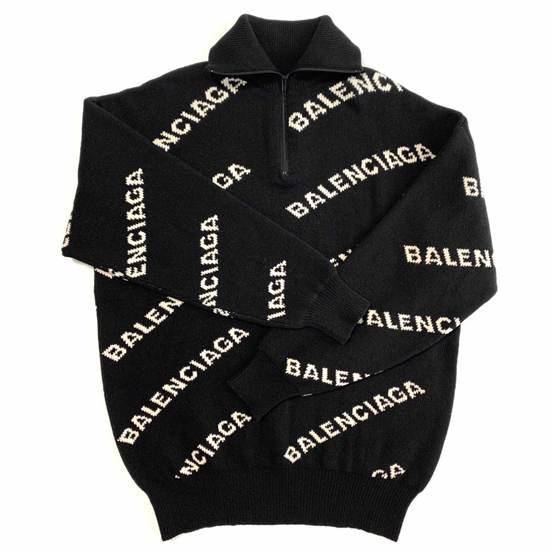 【正規品】BALENCIAGA  ハーフジップ タートルニット／メンズS