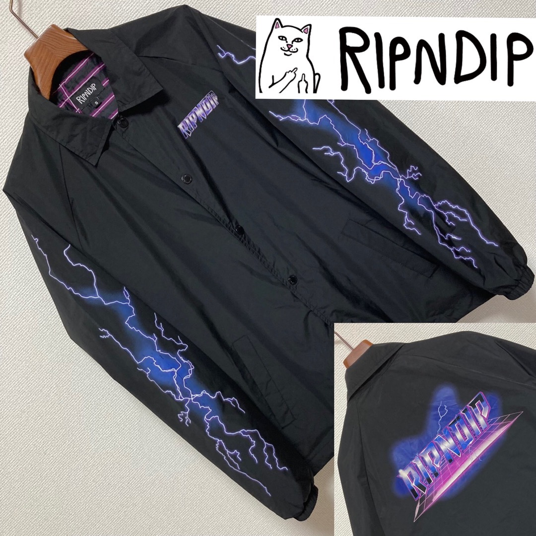 レア■RIPNDIP■コーチジャケット 稲妻 雷 ライトニング サンダーボルト