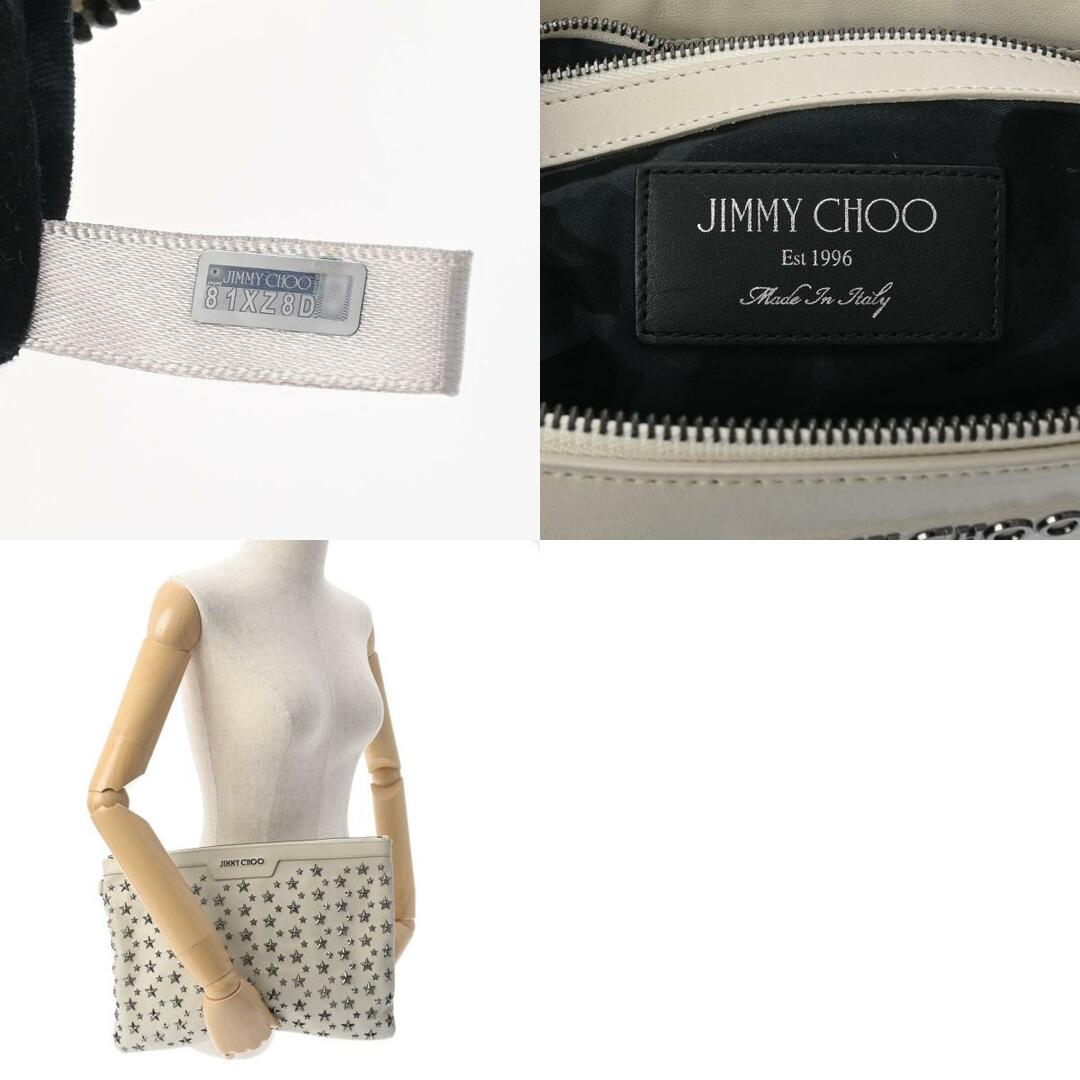 JIMMY CHOO(ジミーチュウ)のジミーチュウ  デレク スタッズ クラッチバッグ 白 メンズのバッグ(セカンドバッグ/クラッチバッグ)の商品写真