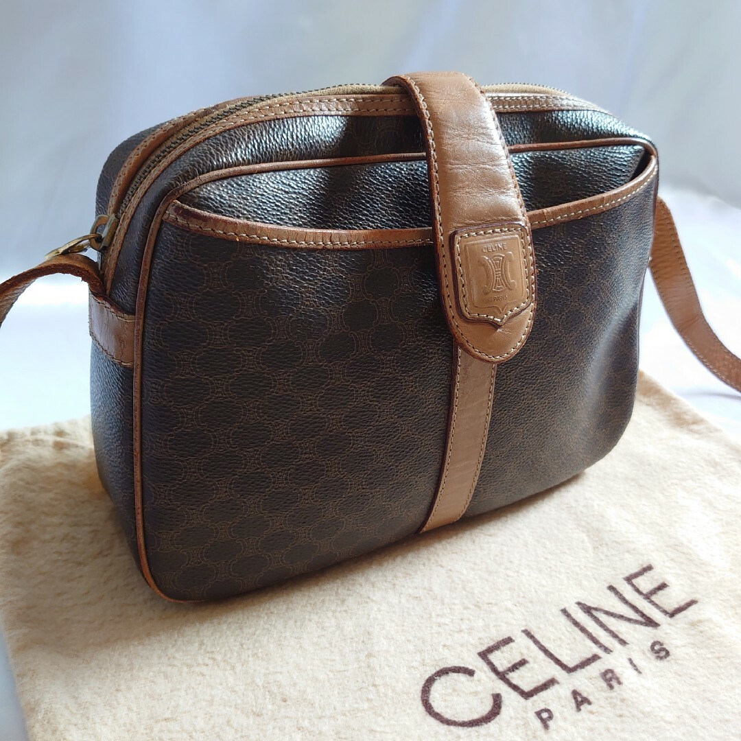 CELINE マカダム柄 ショルダーバッグ