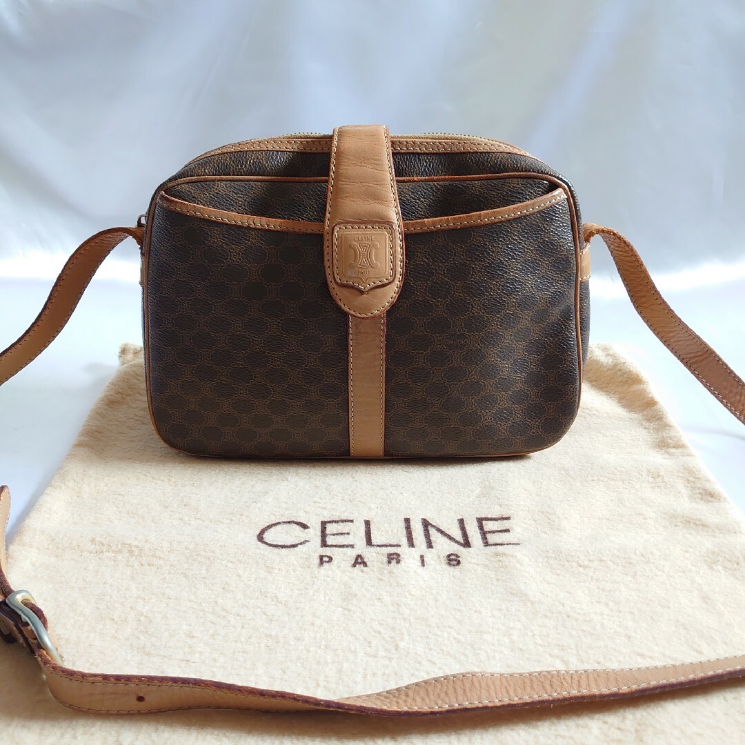 CELINE マカダム柄 ショルダーバッグ