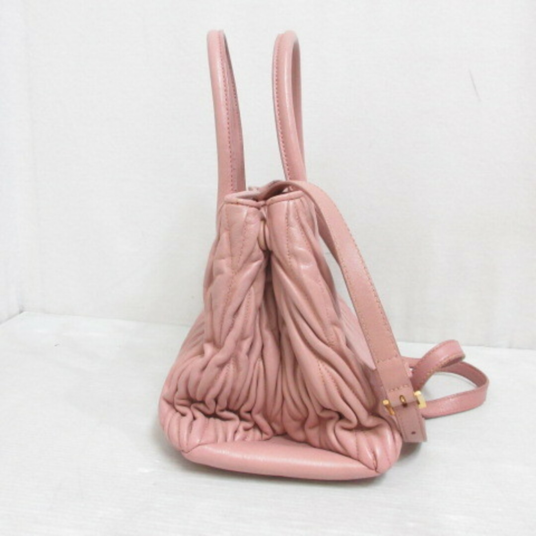 miumiu(ミュウミュウ)のミュウミュウ miumiu マテラッセ 2WAY ハンド トート バッグ ピンク レディースのバッグ(ショルダーバッグ)の商品写真