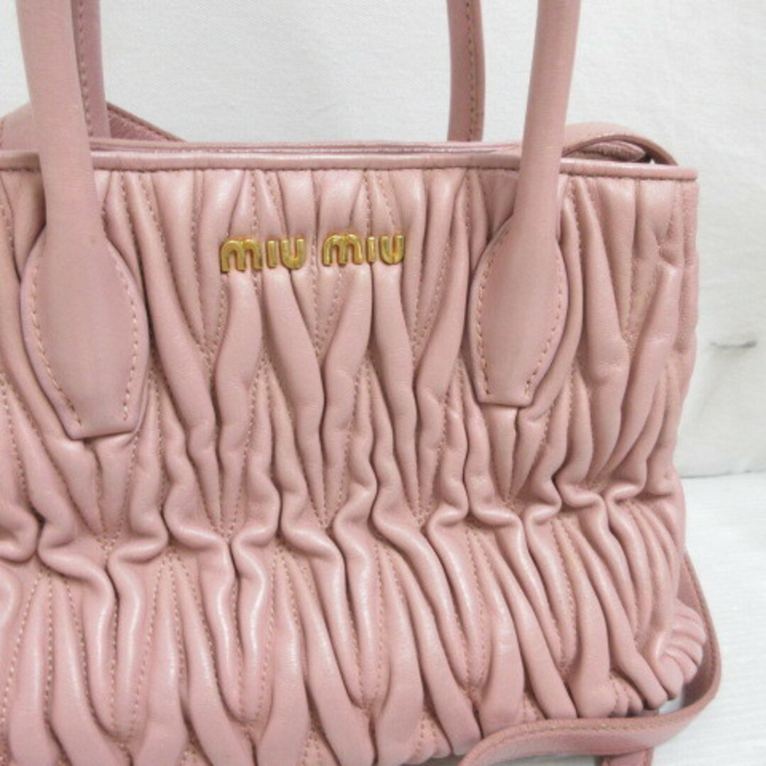 miumiu(ミュウミュウ)のミュウミュウ miumiu マテラッセ 2WAY ハンド トート バッグ ピンク レディースのバッグ(ショルダーバッグ)の商品写真