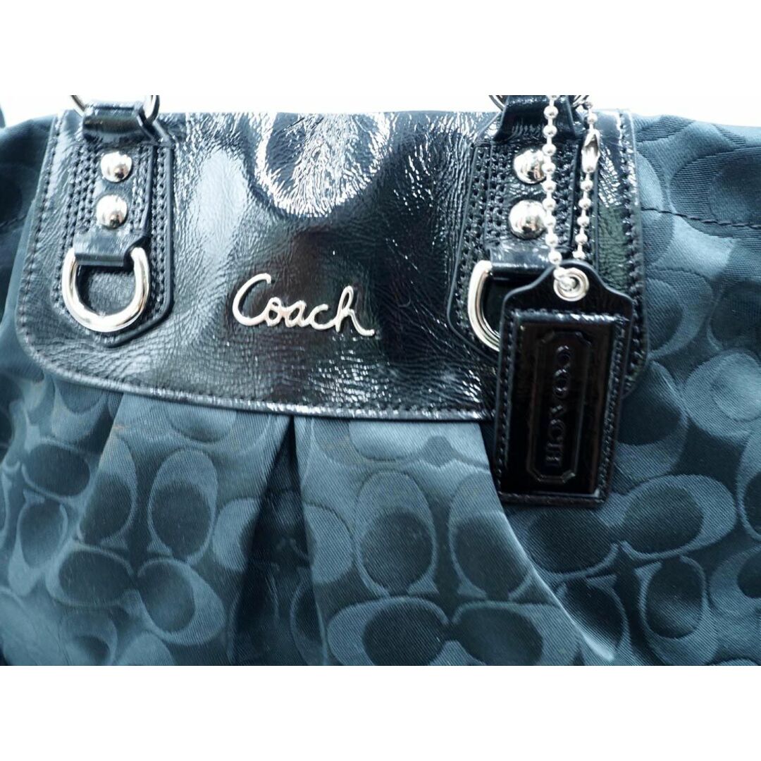 COACH コーチ F15510 2WAY ショルダー シグネチャー トート バッグ 黒 ■■ レディース 6