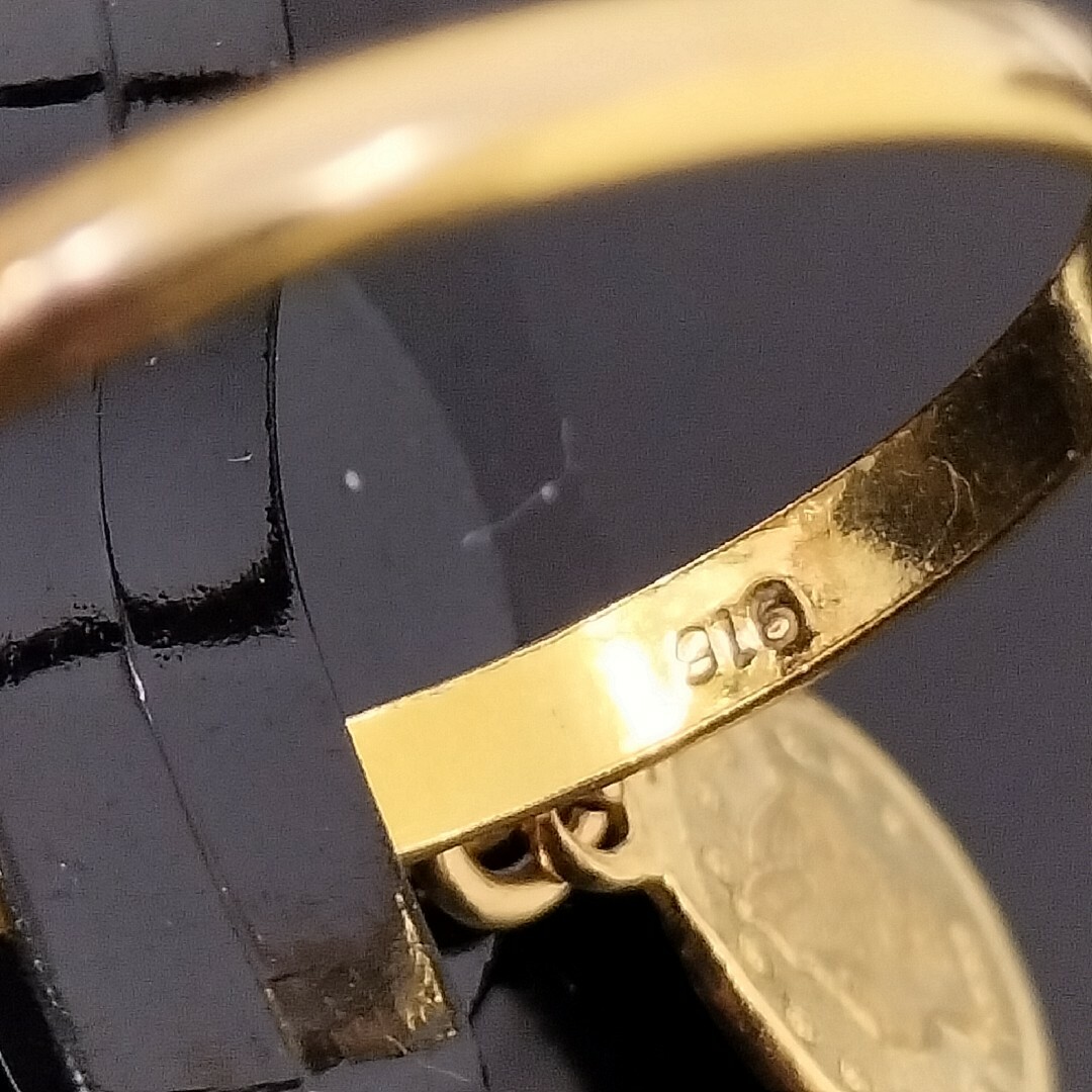 (C101906) K22 916刻印 指輪 リング 約10号~11号 メンズのアクセサリー(リング(指輪))の商品写真