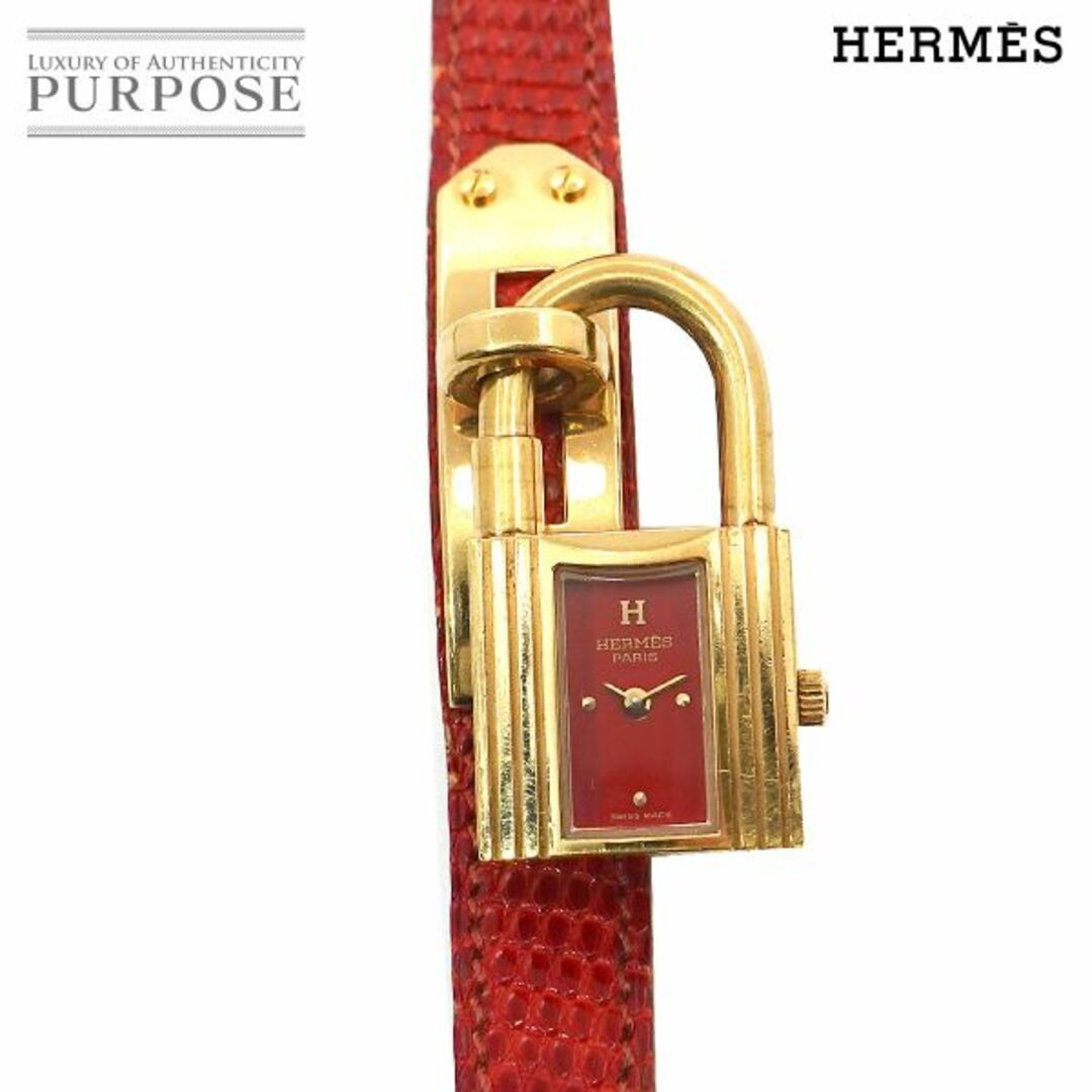 エルメス HERMES ケリーウォッチ ヴィンテージ レディース 腕時計 レッド 文字盤 クォーツ ウォッチ カデナ Kelly Watche VLP 90165637