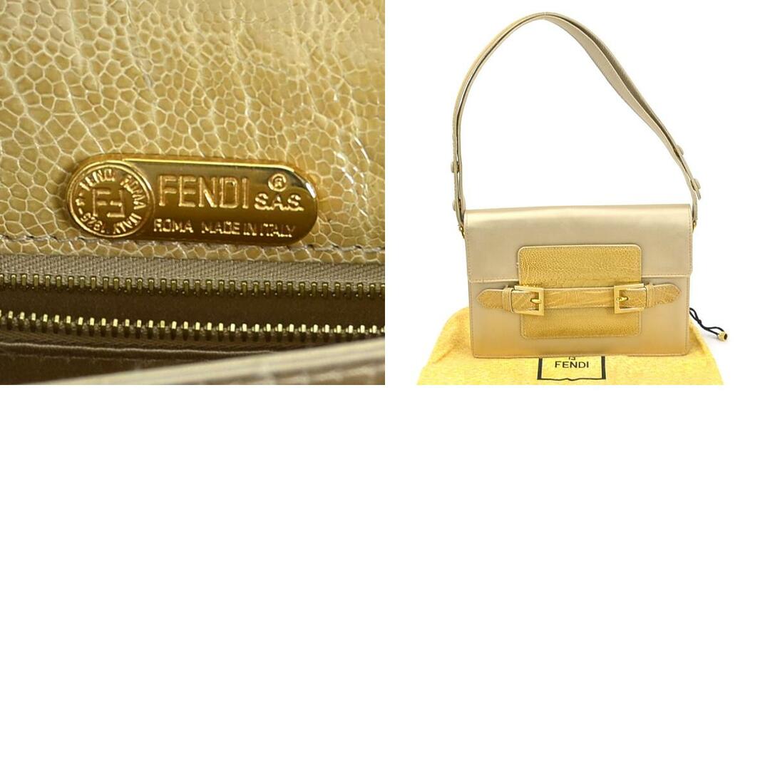 FENDI   フェンディ FENDI ショルダーバッグ サテン/型押しレザー