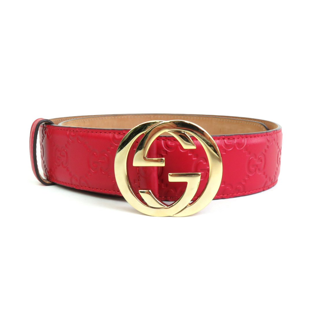 再入荷】 グッチ GUCCI ベルト グッチシマ レザー/メタル レッド