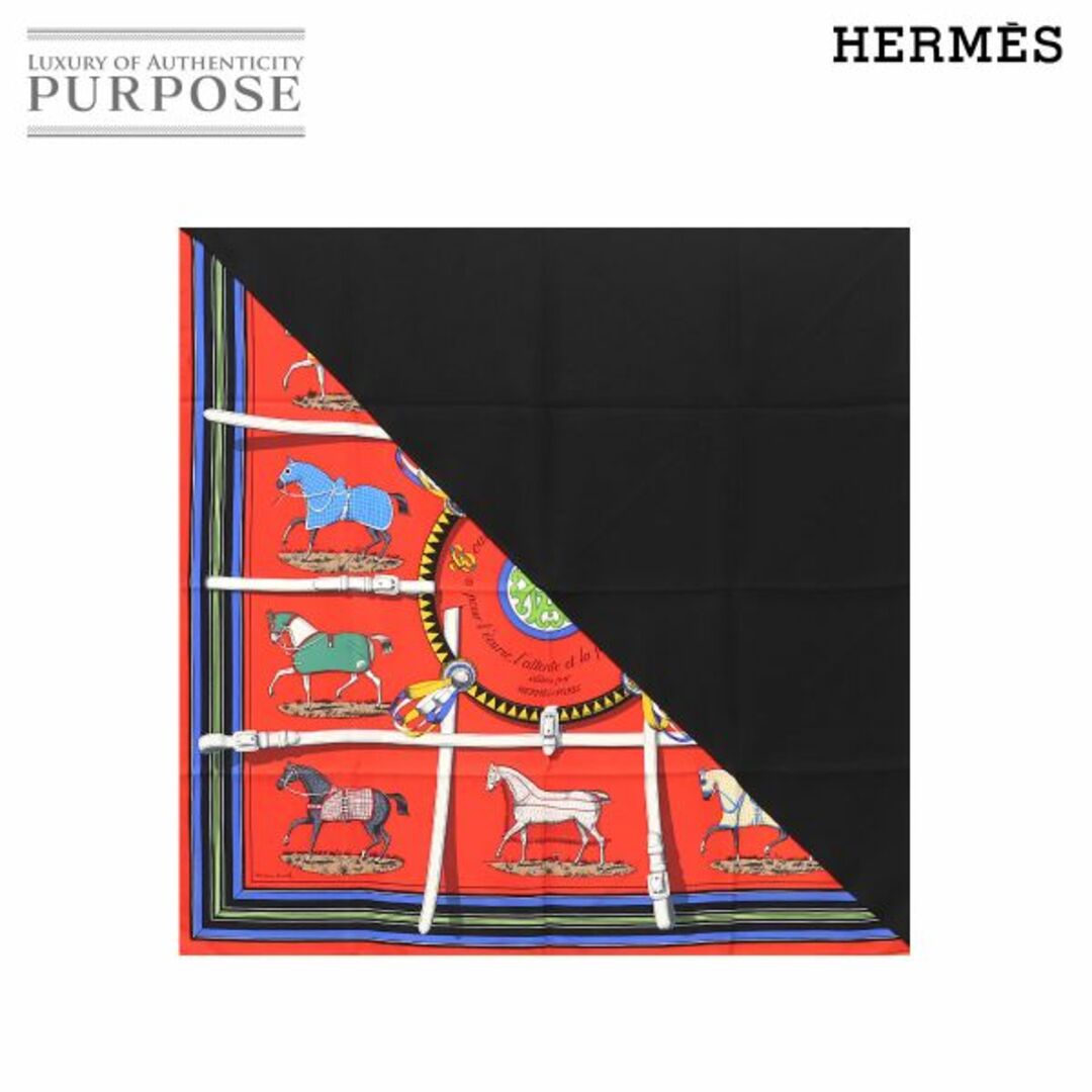 未使用 展示品 エルメス HERMES カレ 90 大判 スカーフ Couvertures et Tenues de Jour 馬着 シルク 100% マルチカラー VLP 90133666