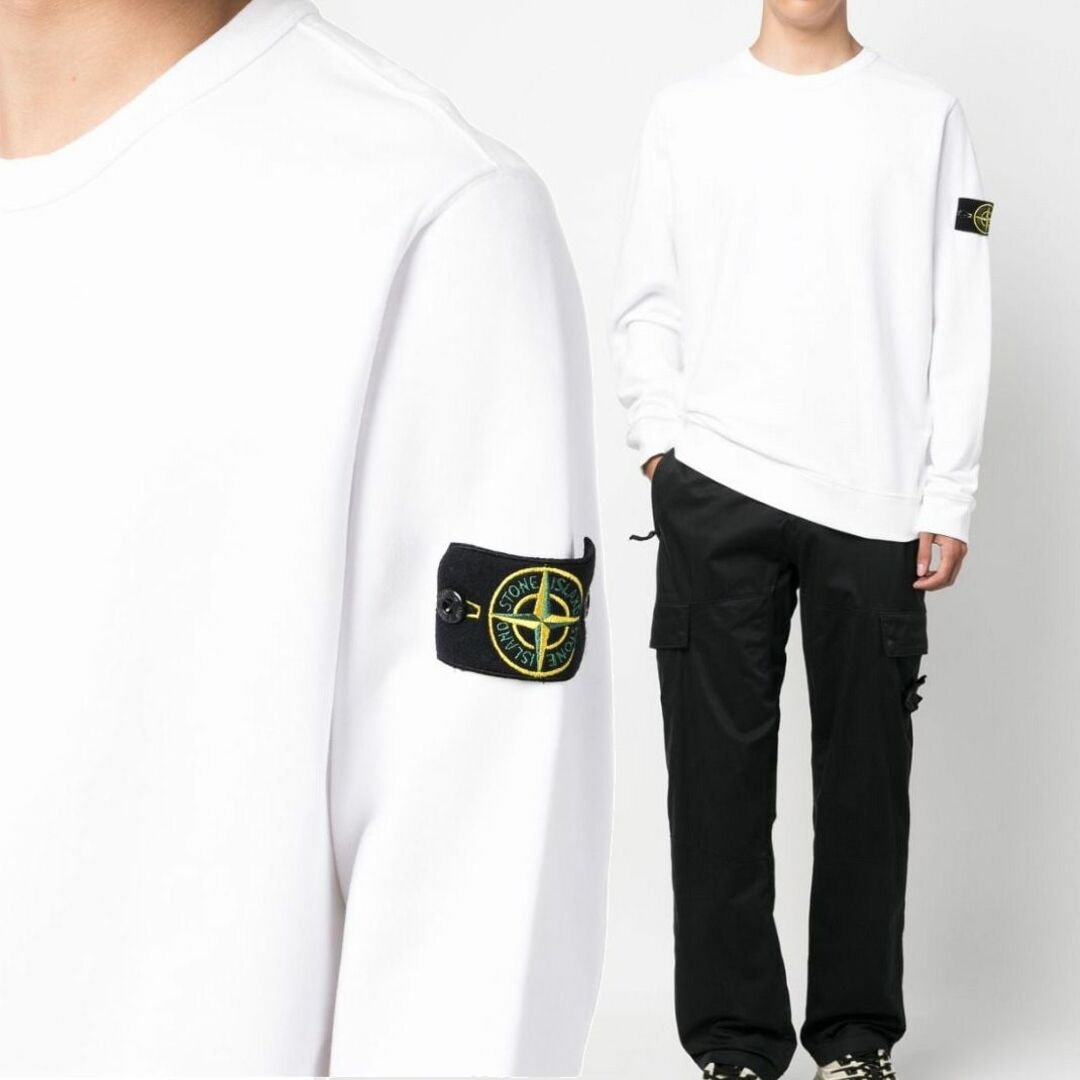 送料無料 27 STONE ISLAND ストーンアイランド 791562420 V0001 ホワイト トレーナー スウェット size L