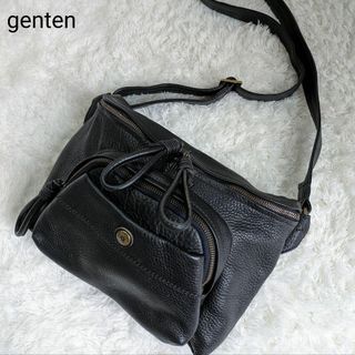 genten ゲンテン ベイズリー柄 型押し 本革レザー 軽量 ハンドバッグ