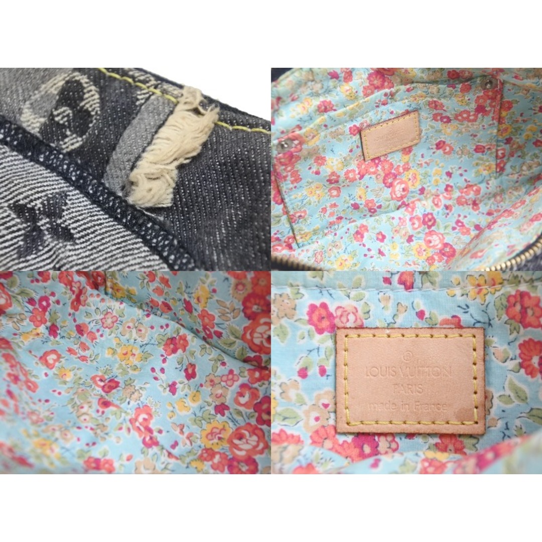 LOUIS VUITTON ルイヴィトン モノグラムデニム パウチィ ワンショルダーバッグ 花柄 ブラック M95383  55867