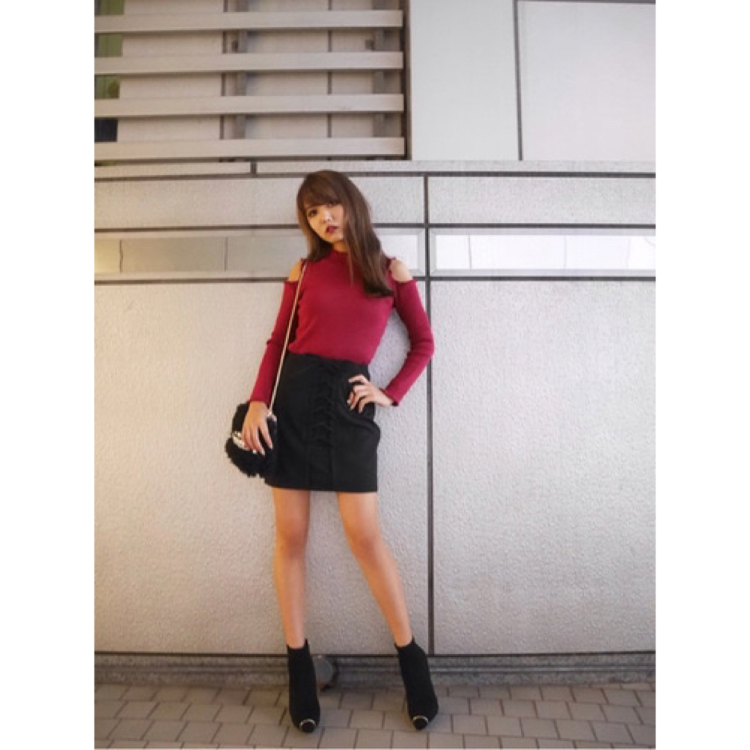 rienda(リエンダ)のrienda♡フリルRIB Knit TOP レディースのトップス(カットソー(長袖/七分))の商品写真