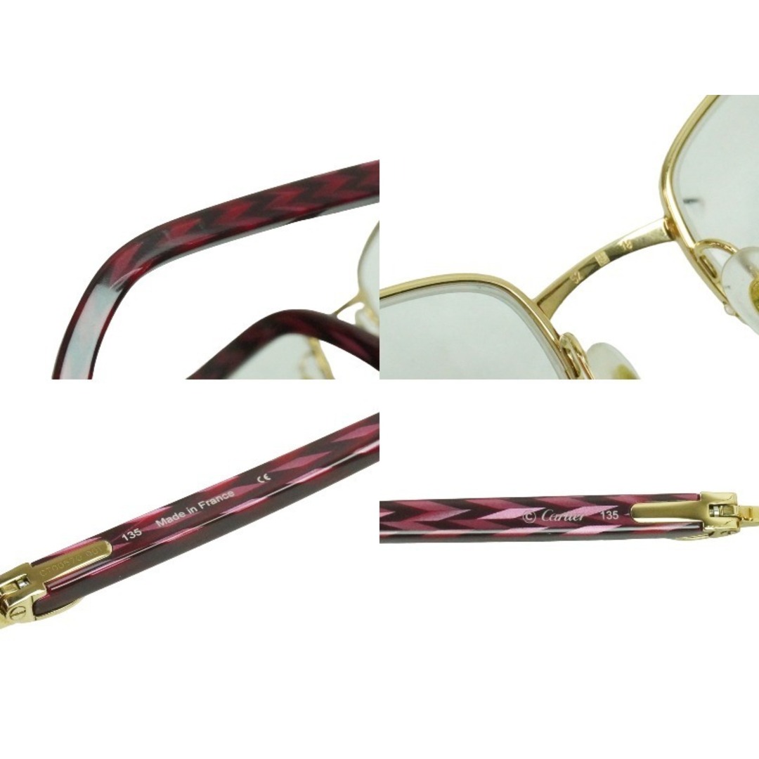 Cartier カルティエ サングラス フチなしメガネ 石目調 135 52□18 美品  34631 9