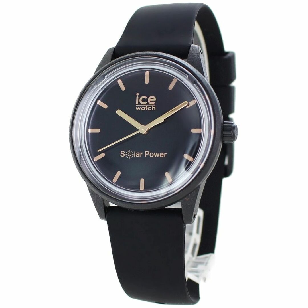 ice watch(アイスウォッチ)のアイス ソーラーパワー 腕時計 レディース ソーラー メンズ ユニセックス アイスウォッチ 時計 ブラック 見やすい 軽い シリコン 中学生 高校生 エコ パッケージ スモール 女性 プレゼント 男性 ギフト レディースのファッション小物(腕時計)の商品写真