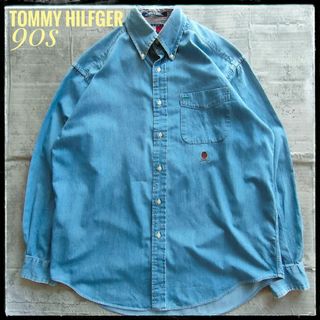 トミーヒルフィガー(TOMMY HILFIGER)の【L60】トミーヒルフィガー 90s フラッグタグ ダンガリー調 ヴィンテージ(シャツ)