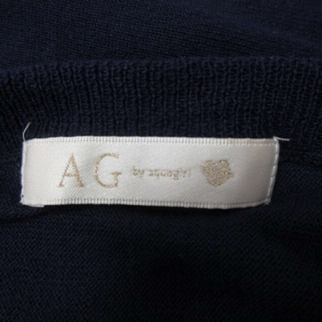 AG by aquagirl(エージーバイアクアガール)のエージーバイアクアガール ニットセーター Vネック 七分袖 紺 ネイビー ■MO レディースのトップス(ニット/セーター)の商品写真
