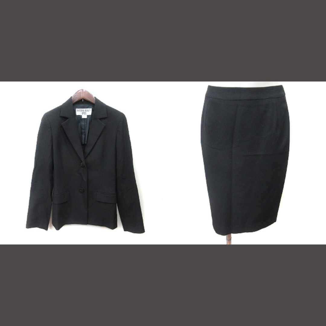 NATURAL BEAUTY BASIC(ナチュラルビューティーベーシック)のナチュラルビューティーベーシック スーツ ジャケット スカート ひざ丈 S 黒 レディースのフォーマル/ドレス(スーツ)の商品写真