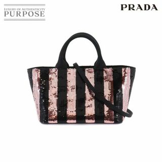 PRADA ハンドバッグ ポシェットカナパミニ 黒 シルバー  スパンコール