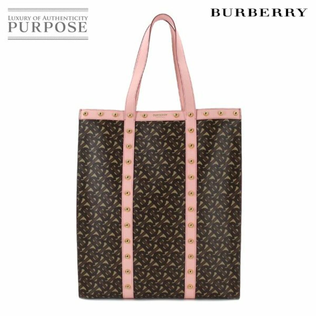 BURBERRY(バーバリー)の未使用 展示品 バーバリー BURBERRY TBモノグラム トート バッグ PVC レザー ブラウン ピンク 8024557 VLP 90183930 レディースのバッグ(トートバッグ)の商品写真