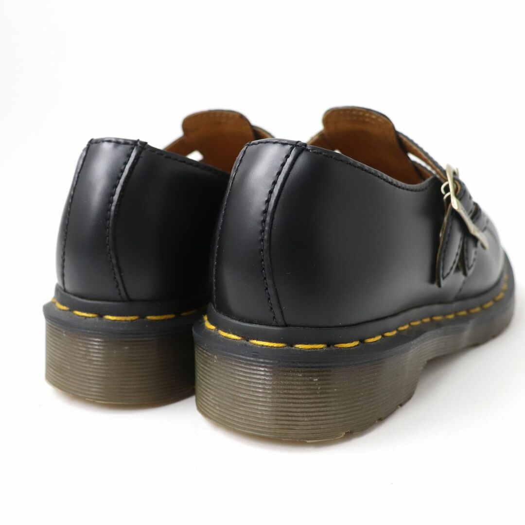 極美品☆Dr.Martens ドクターマーチン 12916 メリージェーン ダブルストラップ イエローステッチ レザーシューズ ブラック レディース UK5