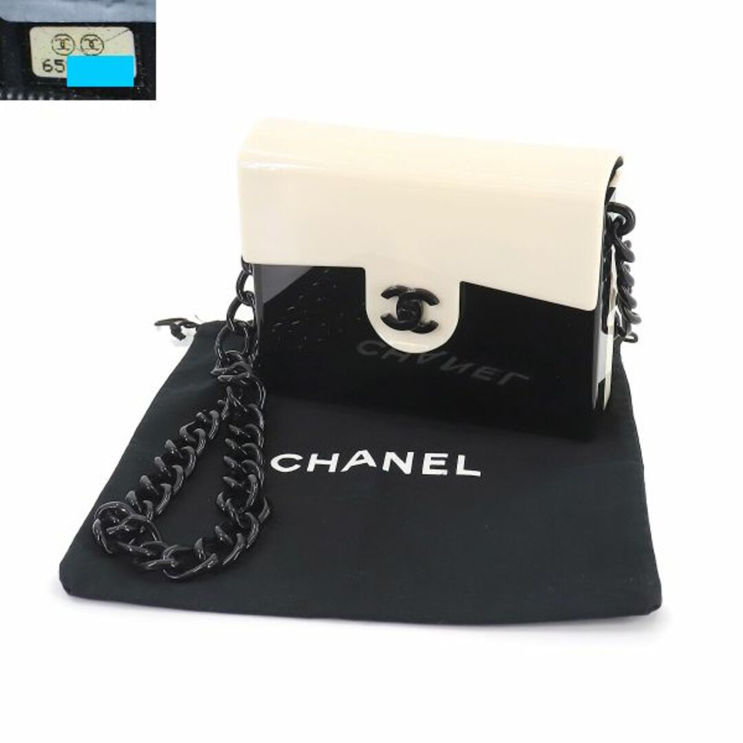 シャネル CHANEL バイカラー チェーン ショルダー バッグ プラスチック ブラック ホワイト ココマーク ヴィンテージ VLP 90185158 8