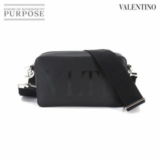 伊製VALENTINO GARAVANI 本革ショルダーバッグ黒色良品