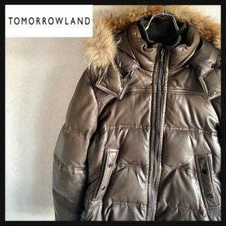 トゥモローランド(TOMORROWLAND)の入手困難♪トゥモローランド　ラムレザーダウンジャケット　ラクーンファー　L(ダウンジャケット)