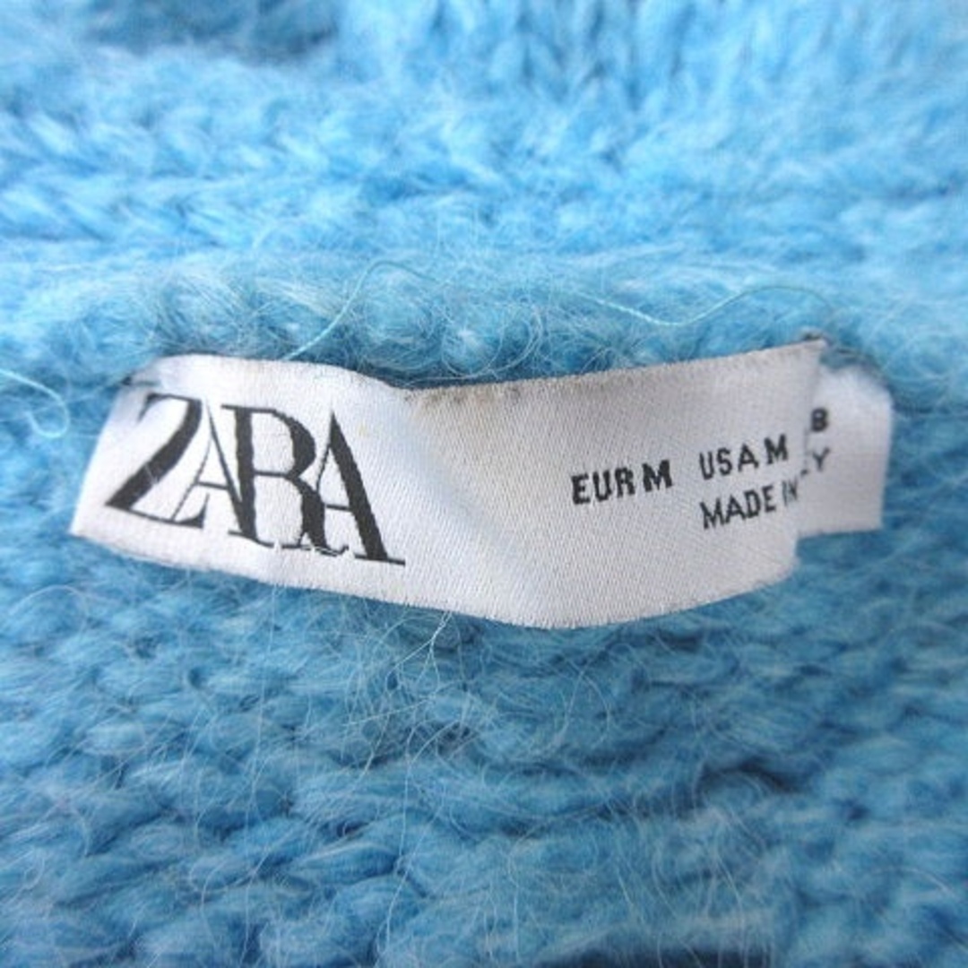 ZARA(ザラ)のザラ ZARA ニットチュニック Vネック 長袖 M 青 ブルー /MS レディースのトップス(チュニック)の商品写真