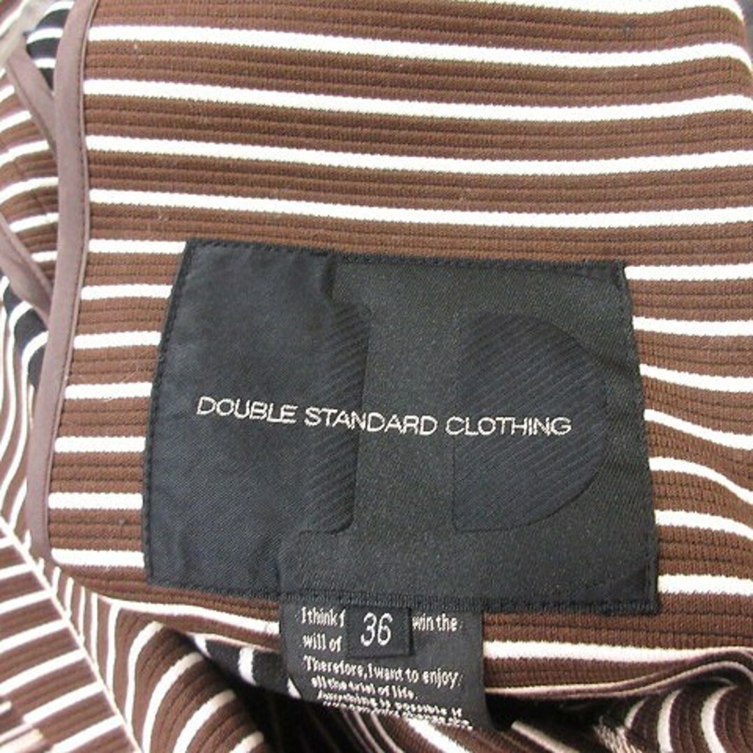 DOUBLE STANDARD CLOTHING(ダブルスタンダードクロージング)のダブルスタンダードクロージング テーラードジャケット ボーダー 背抜き 36 茶 レディースのジャケット/アウター(その他)の商品写真