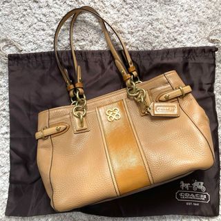 COACH コーチ ジュリアオプアート ショルダーバッグ レザー サンドブラウン