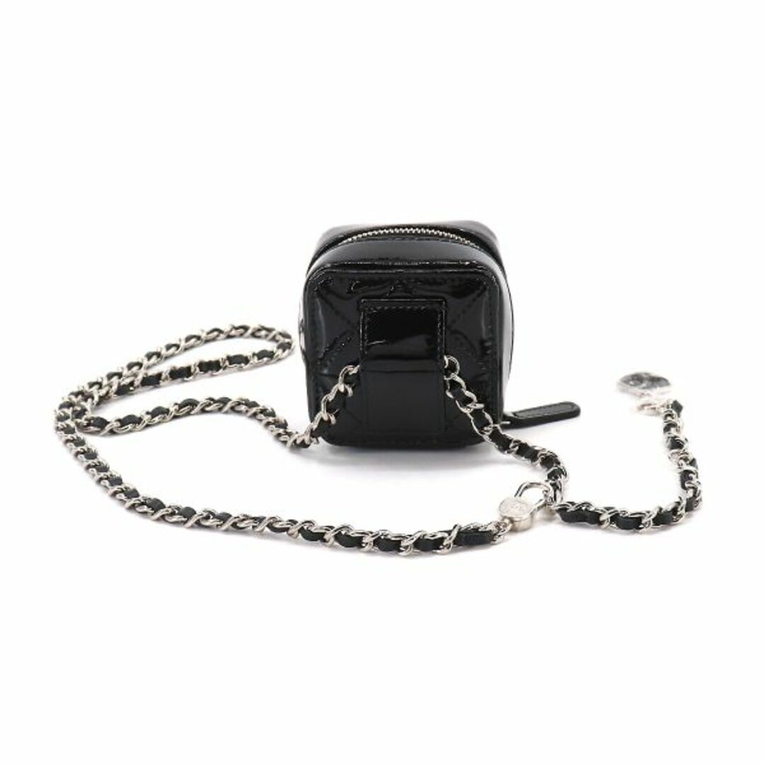 未使用 展示品 シャネル CHANEL マトラッセ ウエスト ポーチ バッグ エナメル レザー ブラック シルバー 金具 VLP 90187835