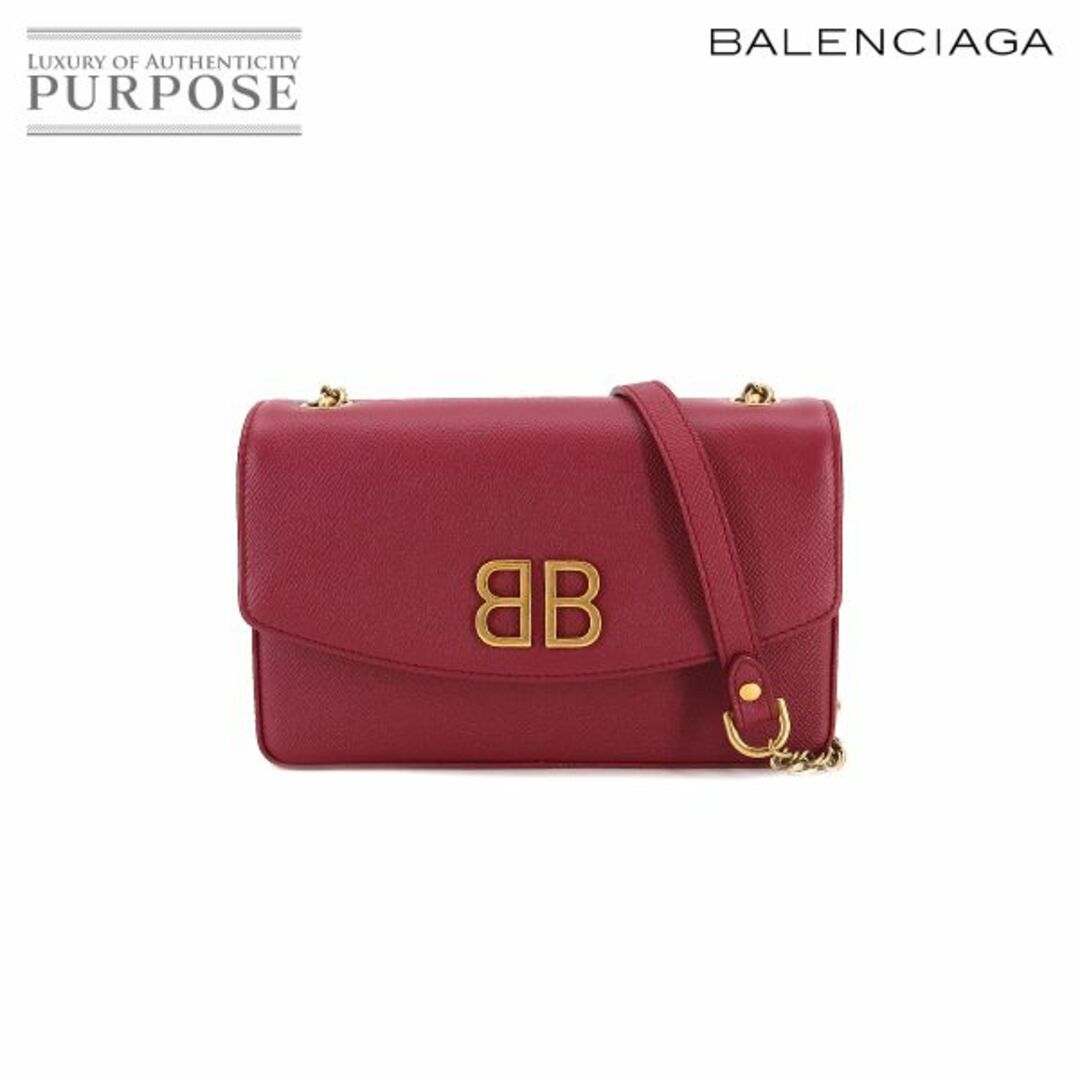 Balenciaga(バレンシアガ)の未使用 展示品 バレンシアガ BALENCIAGA BB チェーン ショルダー バッグ レザー ワインレッド 526682 ゴールド 金具 VLP 90190289 レディースのバッグ(ショルダーバッグ)の商品写真