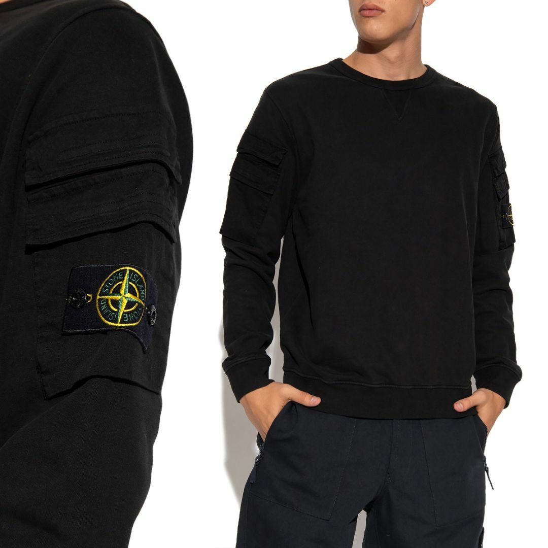 送料無料 28 STONE ISLAND ストーンアイランド 791560577 V0029 ブラック トレーナー スウェット size M