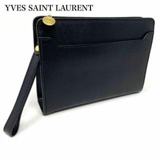 【極美品】 イヴサンローラン YSL レザー クラッチバッグ 黒 本革 メンズ