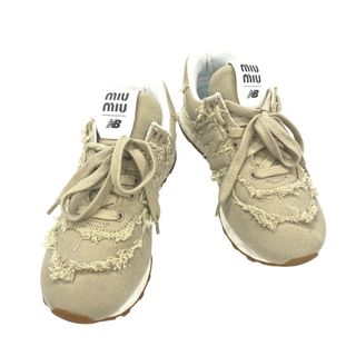 ミュウミュウ(miumiu)の[USED/中古]MIUMIU ミュウミュウ スニーカー 574 New Balance x Miu Miu デニム スニーカー 38 ベージュ 中古 tdc-001760-4d(スニーカー)