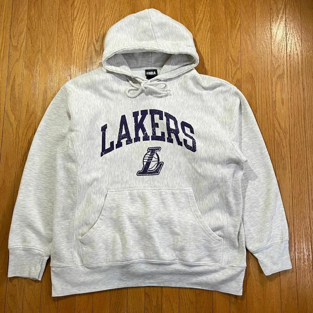 00s NBA レイカーズ LAKERS カレッジロゴ XL  パーカー