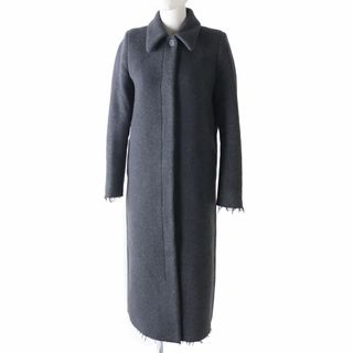 エムエムシックス(MM6)の美品◎正規品 イタリア製 MM6 Maison Margiela エムエム6 メゾン マルジェラ カットオフ 比翼 超ロングウールコート グレー 38(ロングコート)