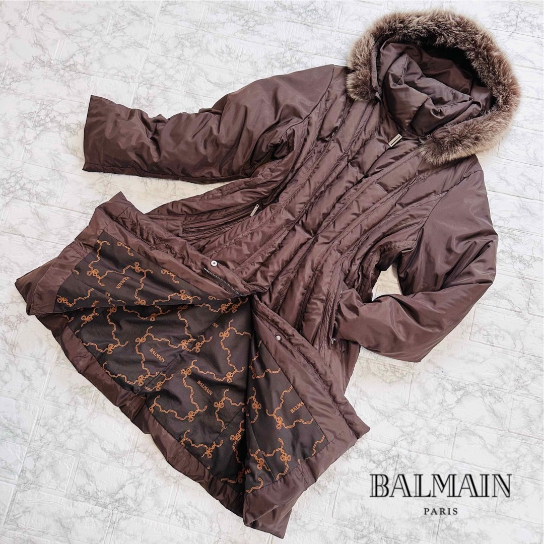 BALMAIN - 凛ちゃん様専用 バルマン ダウンコート ブルーフォックス ...