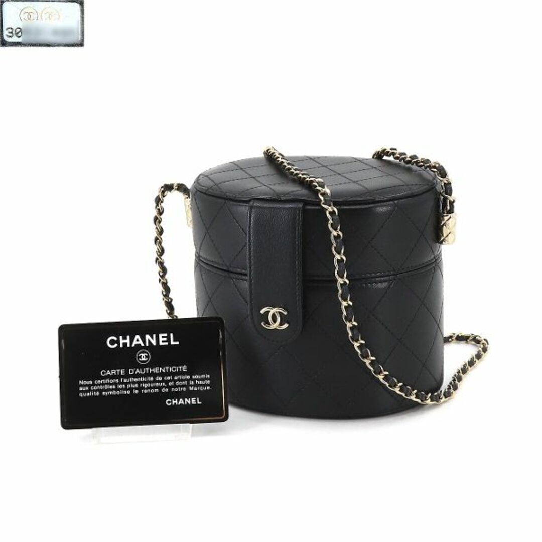 未使用 シャネル CHANEL マトラッセ バニティ チェーン ショルダー バッグ レザー ブラック AP1616 VLP 90197589