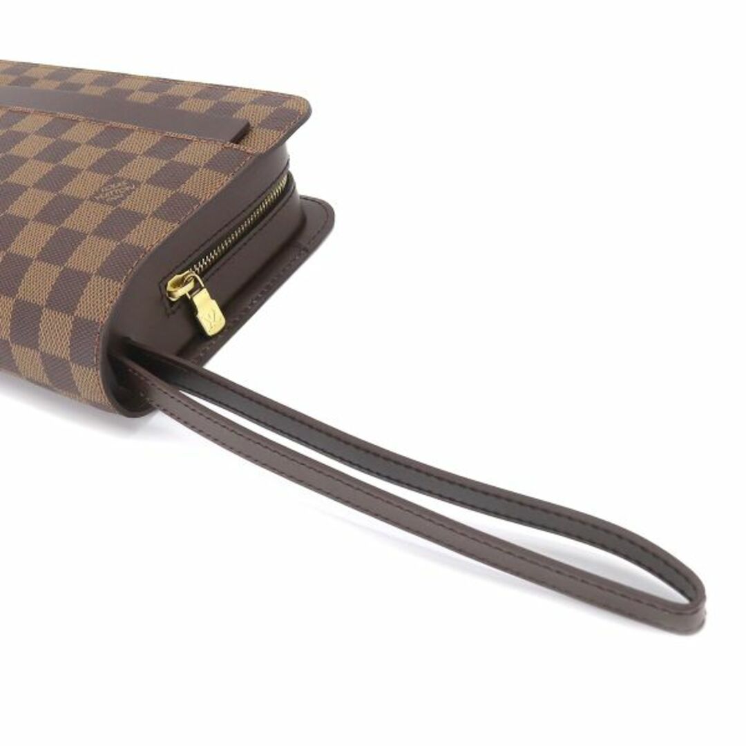 未使用 展示品 ルイ ヴィトン LOUIS VUITTON ダミエ サンルイ セカンド クラッチ バッグ エベヌ N51993 ゴールド 金具 VLP 90201641