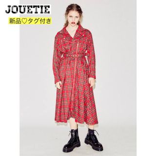 ジュエティ(jouetie)の【新品♡タグ付き】Jouetie 2WAY ライダースギャザーワンピース　コート(ロングワンピース/マキシワンピース)