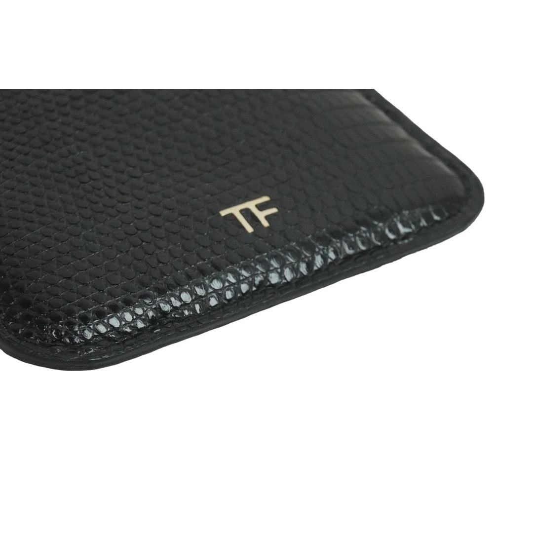 TOM FORD トムフォード カードケース 財布 ウォレット リザード レザー ブラック ゴールド 美品  55821