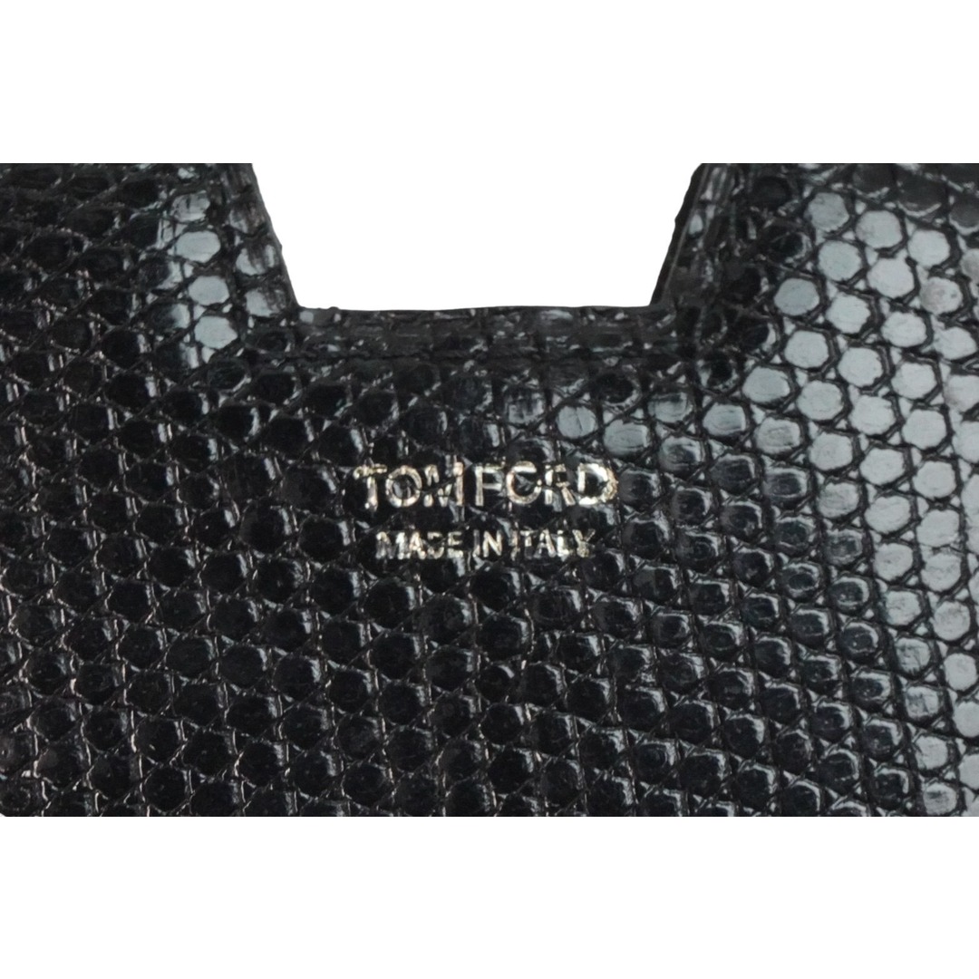 TOM FORD トムフォード カードケース 財布 ウォレット リザード レザー ブラック ゴールド 美品  55821