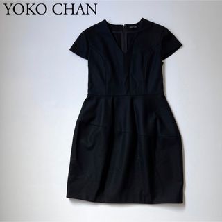 ヨーコチャン(YOKO CHAN)のYOKO CHAN ヨーコチャン　ドレス　バルーンワンピース　半袖　ブラック(ひざ丈ワンピース)