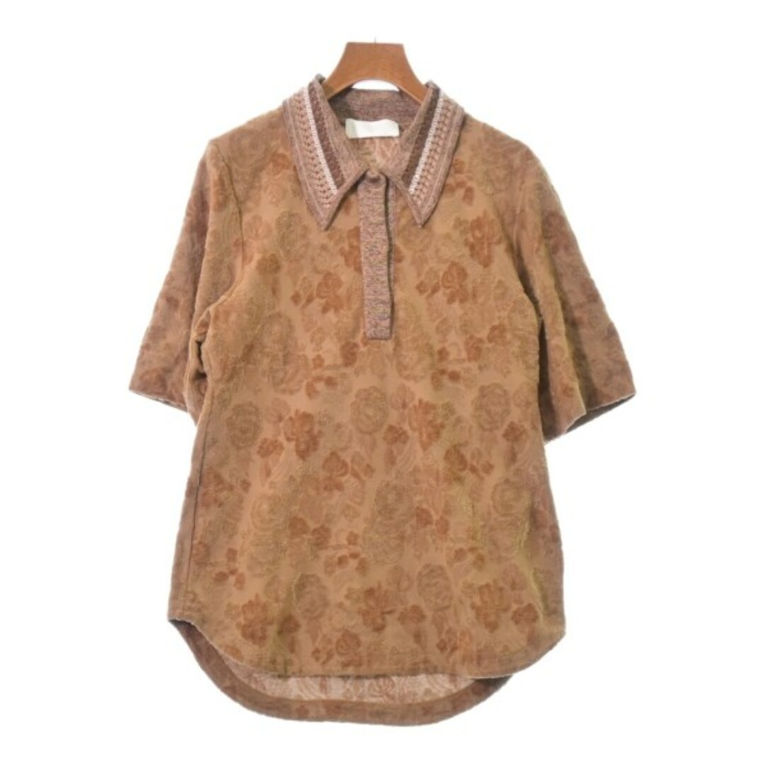 Mame Kurogouchi ポロシャツ 4(XL位) 茶系(総柄)