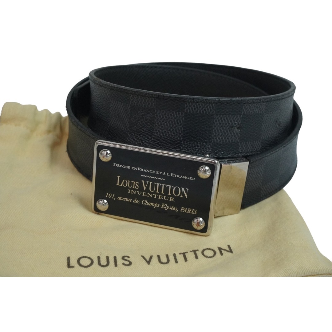 LOUIS VUITTON ルイヴィトン ベルト バックル サンチュール アンヴァントゥール ダミエグラフィット M9632  54630